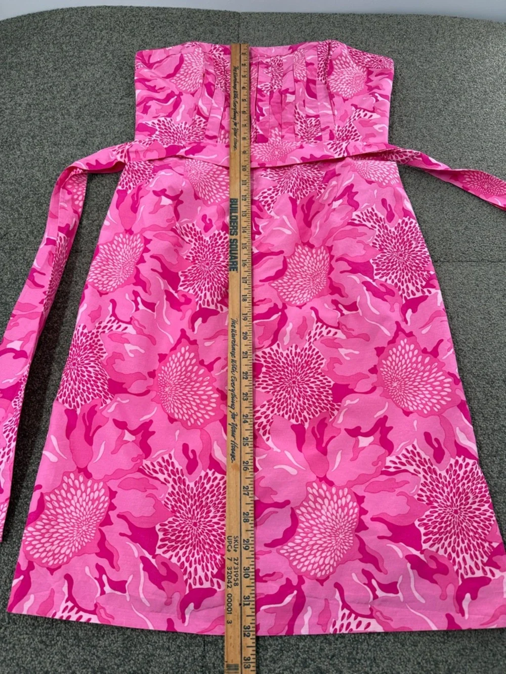 Lilly Pulitzer Dress Wm 8 Pink Floral Strapless Mini Preppy Summer Vibrant Cute - Picture 7 of 9